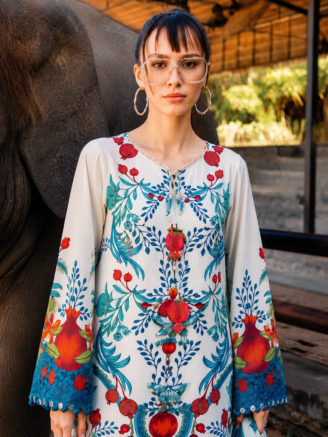 Elegant Floral Printed 3-Piece Lawn Suit