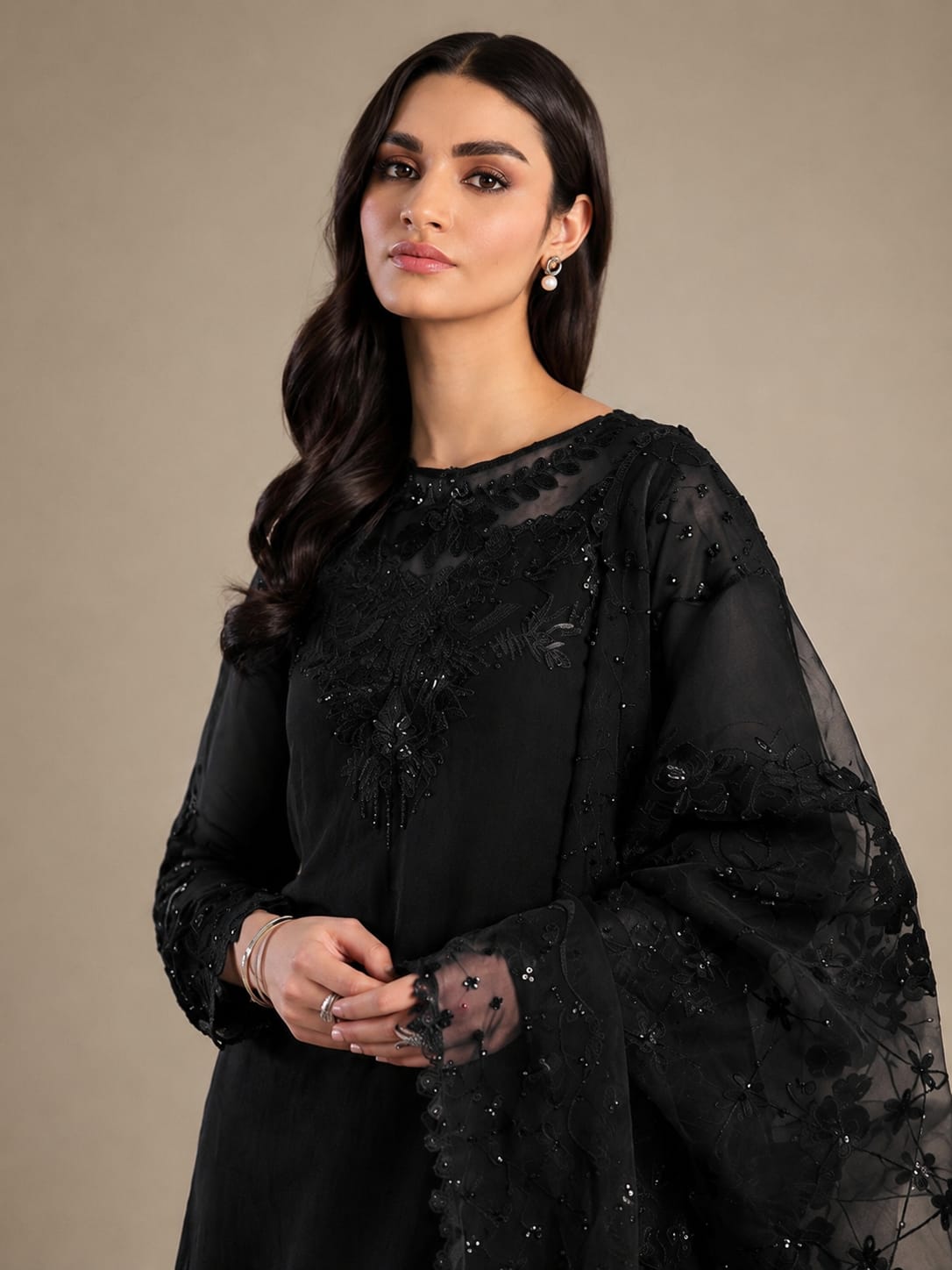 Black Embroidered Wedding Suit