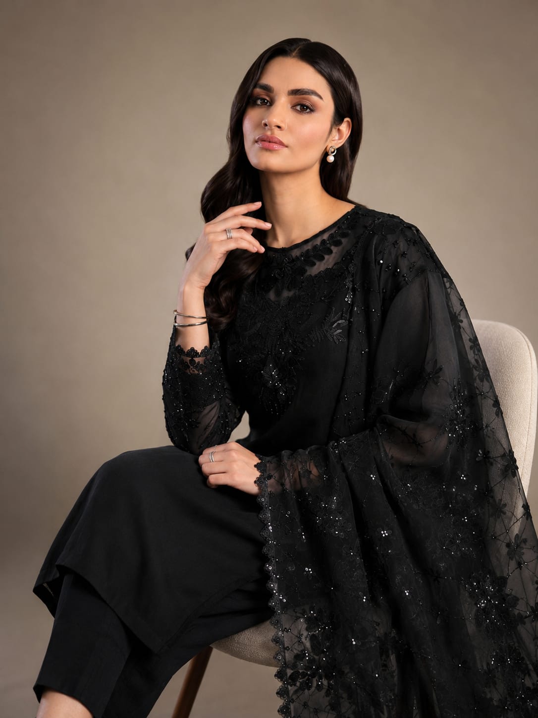 Black Embroidered Wedding Suit